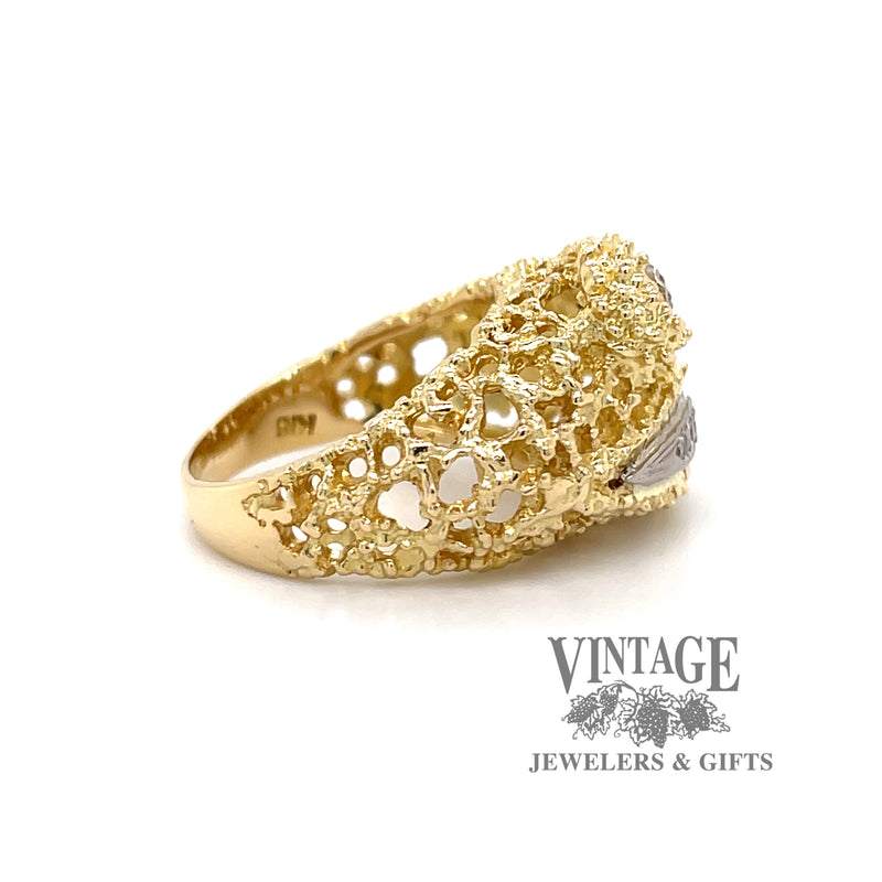 Organic bypass 18ky gold ring side