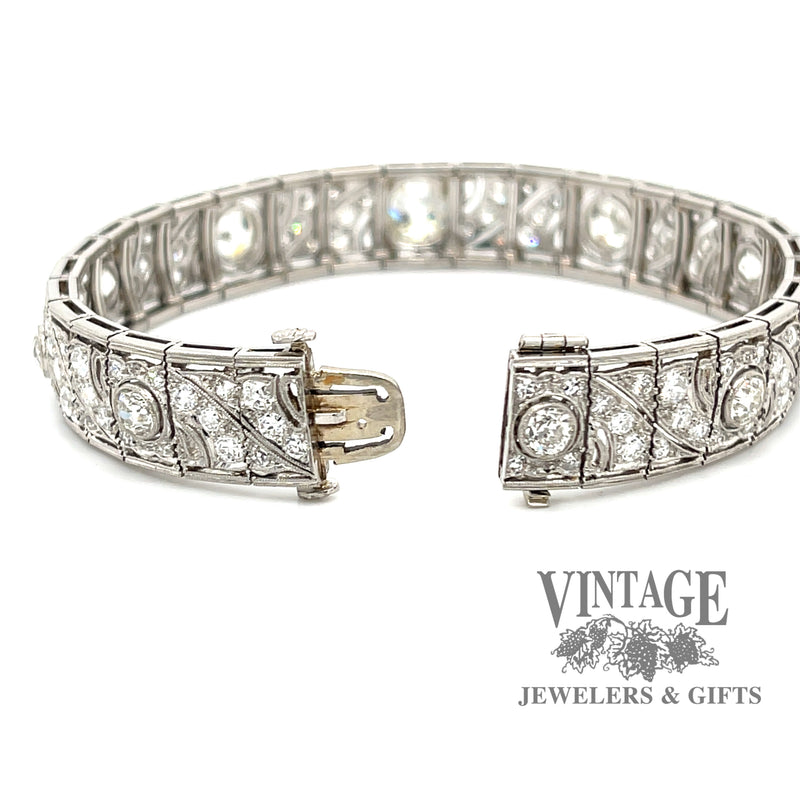 Platinum Edwardian diamond link bracelet.