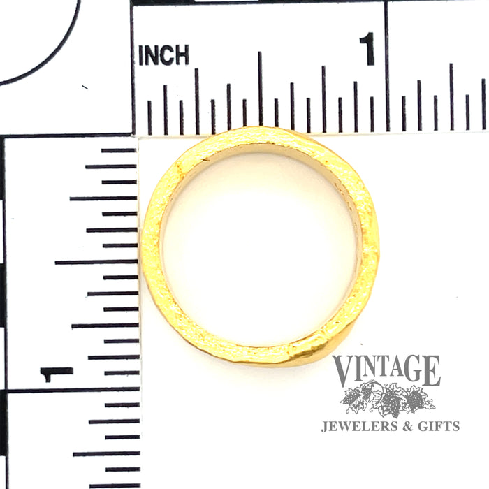 24 karat gold hand forged rustic 8mm ring