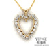 14 karat yellow gold 2ctw diamond heart shaped pendant