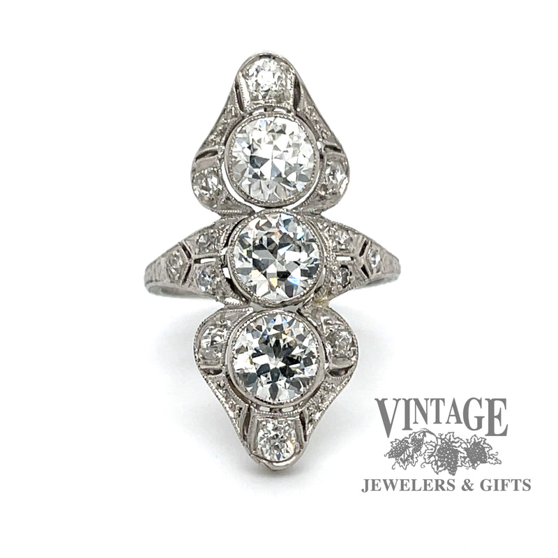 Vintage Edwardian platinum OEC diamond ring