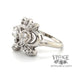 14 karat white gold .48ctw diamond Bouquet shaped ring, angled view