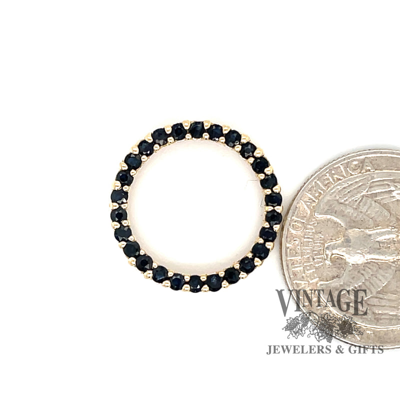 Circular sapphire 14ky gold pendant