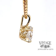 1.12 carat round natural diamond 14ky gold pendant side