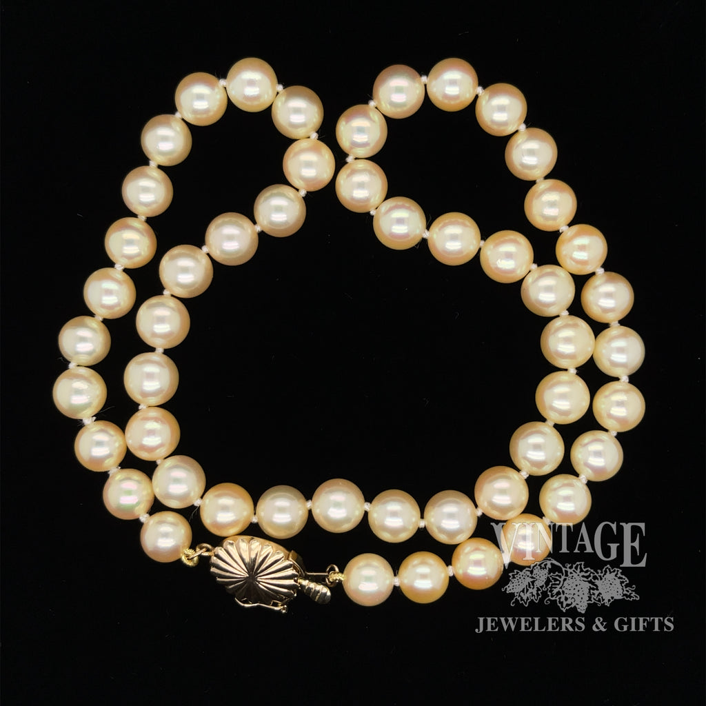 16” Pearl Necklace with 14ky clasp — Vintage Jewelers & Gifts, LLC.