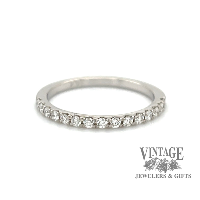 14 karat white gold French set .19ctw VS diamond band ring