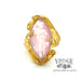 24 karat yellow gold marquise cameo dragon bypass ring