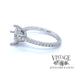 14 karat diamond semi mount ring for oval stone, other side view