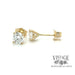 14 karat yellow gold .80 carat total weight round lab grown diamond stud pierced earrings