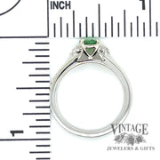 Tsavorite and diamond 14kw gold ring scale