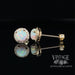 Opal and diamond 14ky gold halo stud earrings