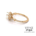 14 karat yellow gold diamond art deco design halo ring semi-mounting, side view