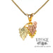 Black Hills Gold Grape pendant in 10 and 12 karat multi gold