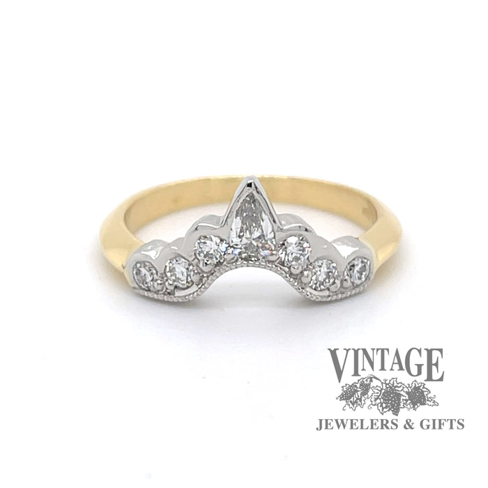 Crown diamond band platinum and 18 karat gold — Vintage Jewelers & Gifts,  LLC.