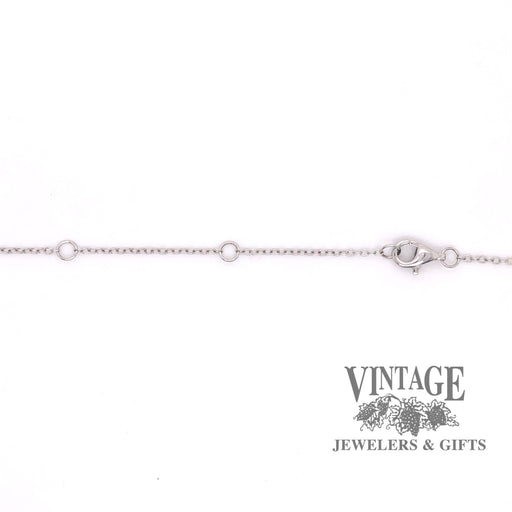 14 karat white gold .15ctw diamond bar necklace, featuring an adjustable length