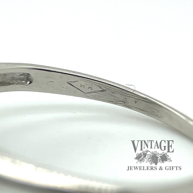 Antique imperial Jadeite and diamond Herbert Rosenthal platinum ring hallmark