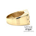 14 karat yellow gold diagonal channel set diamonds, rectangular signet ring, side view