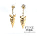 Arrowhead drop earrings in 14k gold, front view