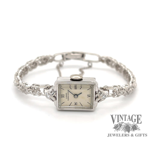 Girard Perregaux 14k white gold and diamond ladies bracelet wristwatch