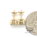18 karat gold 3.27 carat total weight Diamond stud earrings, shown with quarter for size reference