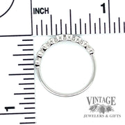 14 karat white gold diamond and sapphire “bubble” ring, with measurement