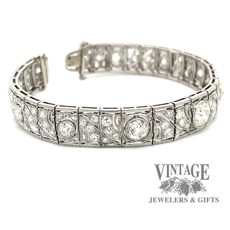 Platinum Edwardian diamond link bracelet.