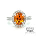 18 karat white gold 3.56 carat mandarin garnet and diamond ring