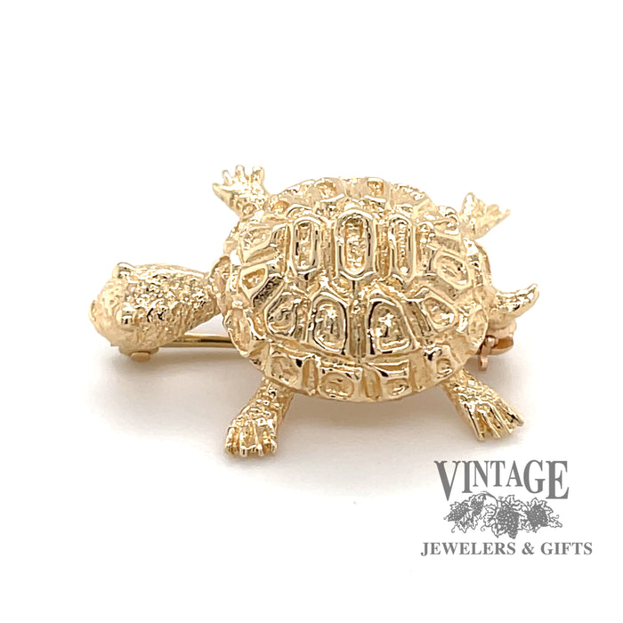 Turtle 14ky gold pin