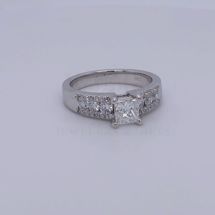 .64 carat Princess cut diamond 18k white gold ring.