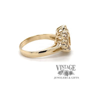 Quinceanera CZ 14ky gold ring side