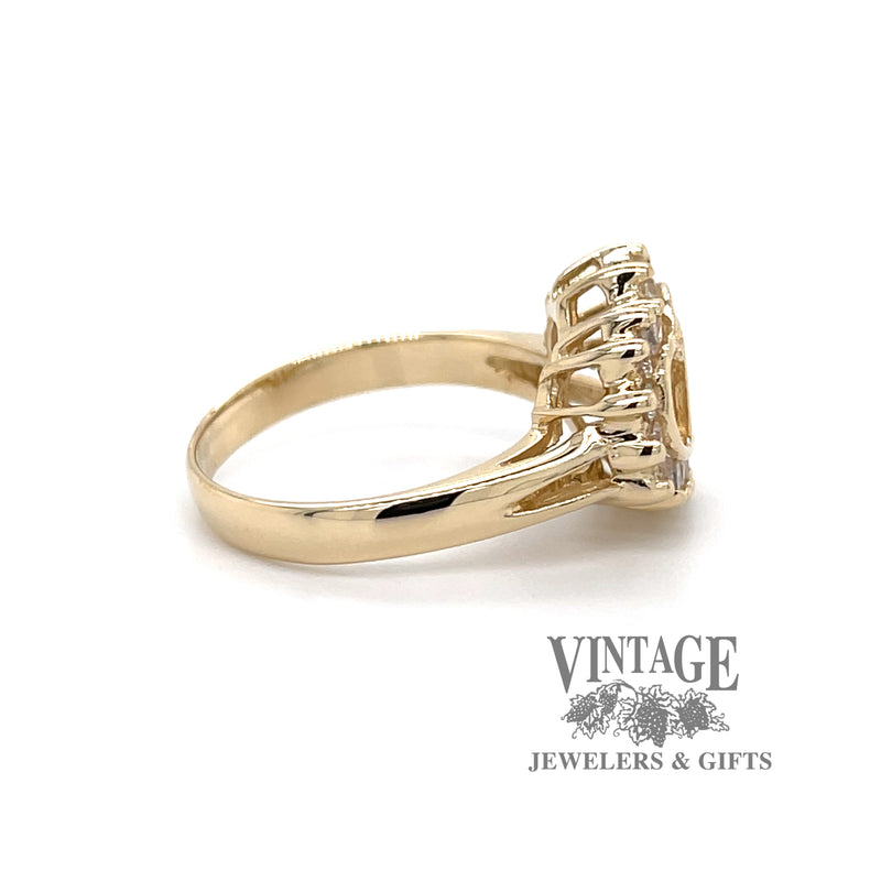 Quinceanera CZ 14ky gold ring side