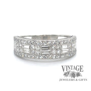 Platinum 1ctw diamond antique hand fabricated ring