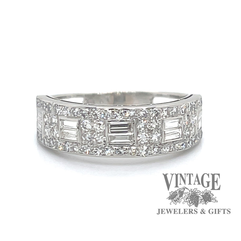 Platinum 1ctw diamond antique hand fabricated ring