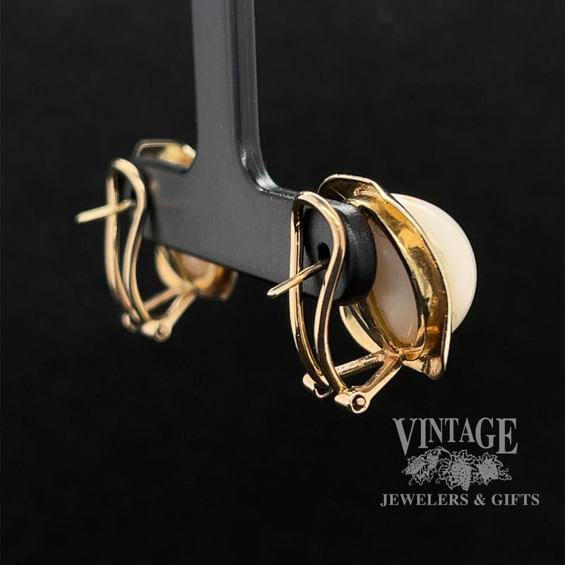 Mabe pearl 14ky ear clips