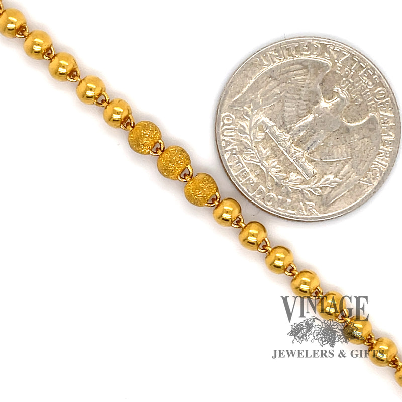 7.25” bead 24 karat bracelet