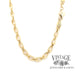 14K  yellow gold 20" large open oval link cable/rope chain 