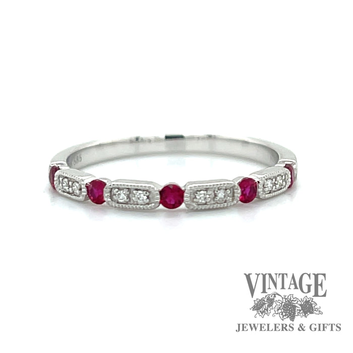 Ruby and diamond 14kw gold ring