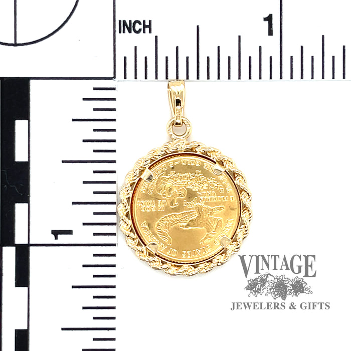 1/10 ozt American gold eagle coin pendant