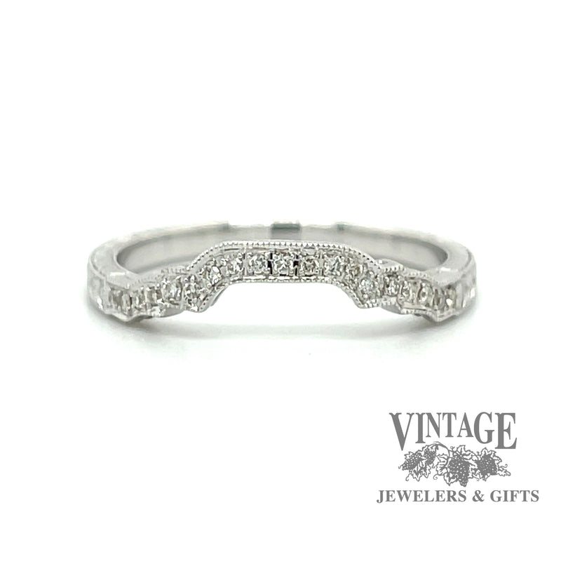 Diamond 14kw gold hand engraved ring band