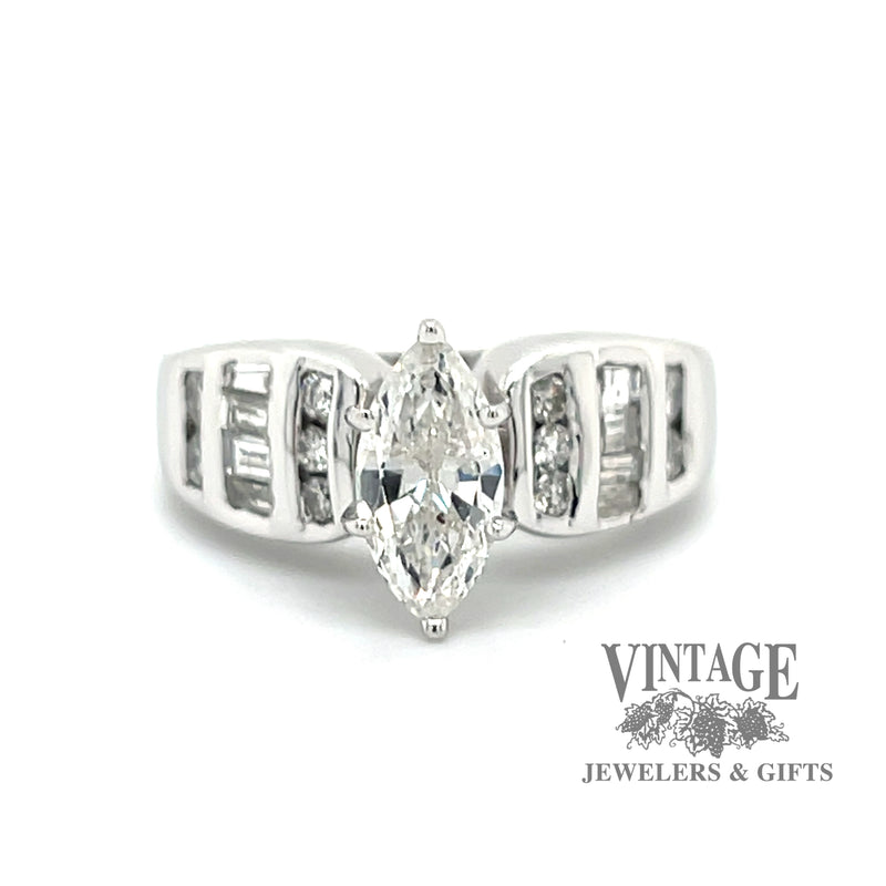 Marquise diamond 14kw gold ring