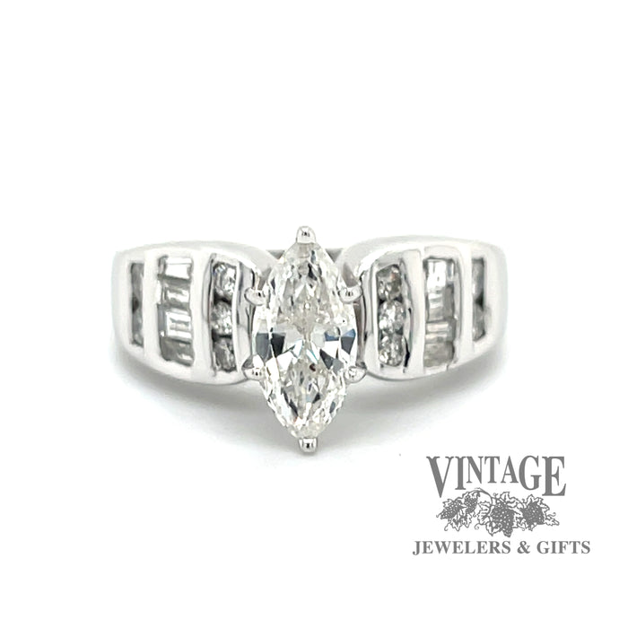 Marquise diamond 14kw gold ring