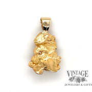 Cast nugget 22ky gold and diamond pendant back