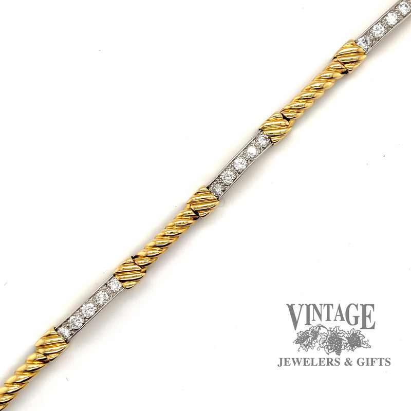 Estate two-tone diamond link bracelet