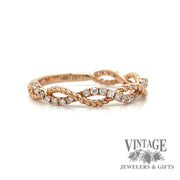 Braided 14kr gold diamond ring angle