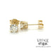 14 karat yellow gold .98 carat total weight natural round diamond stud earrings