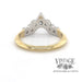 Platinum and 18 karat yellow gold crown design diamond band, from the back
