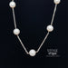 18" pearl station necklace in 14 kw gold