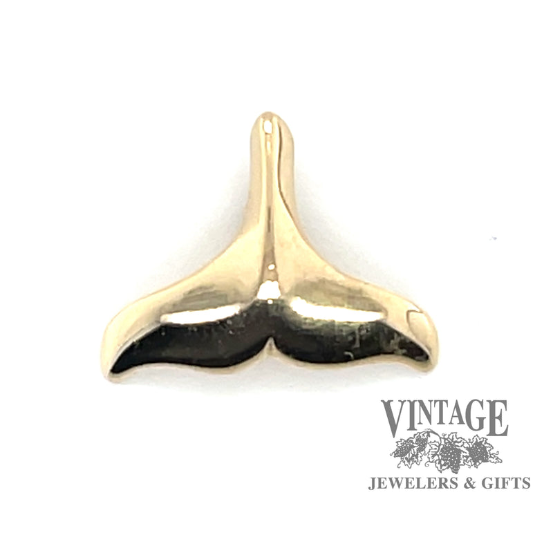 Whale tail charm in 14ky gold