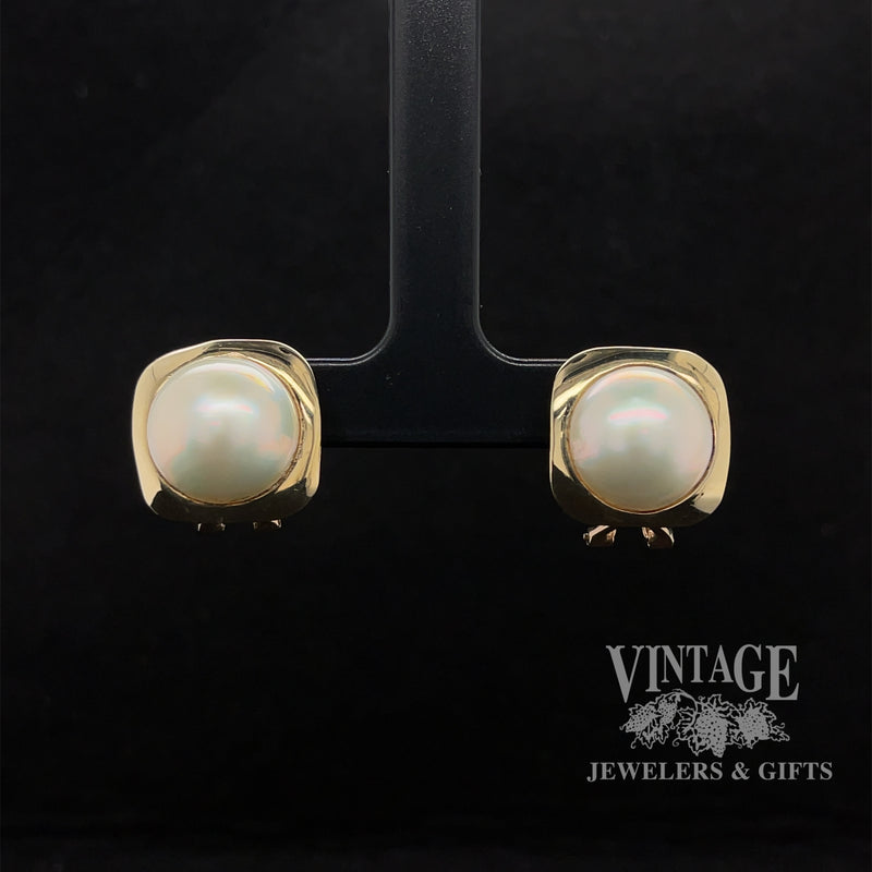 Mabe pearl 14ky ear clips