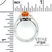 18 karat white gold 3.56 carat mandarin garnet and diamond ring, showing measurements